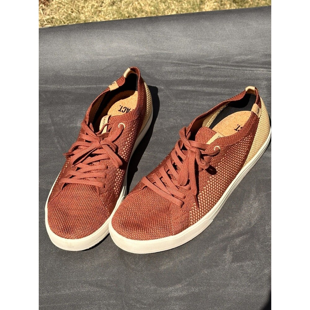 Saola Mens MInimalist Lightweight Sneakers 11.5 M Maroon Mesh Sustainable Shoes